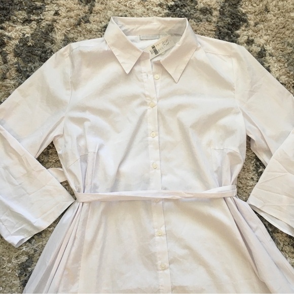 Elegant White Shirt Dress Size L - Picture 5 of 7